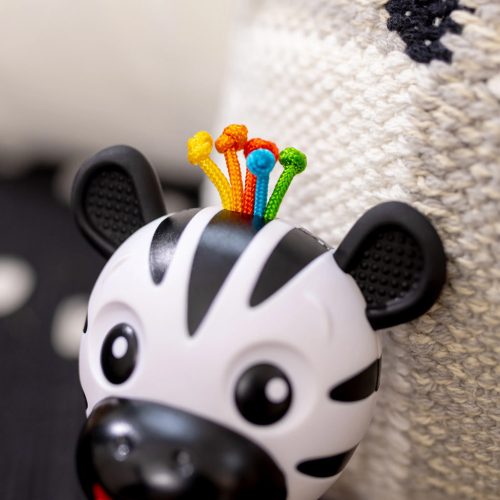 Baby Einstein Rágóka csörgővel zebra Zen™ Shake-a-Shape BPA mentes - 0hó+