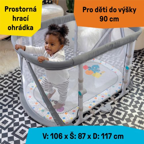 BABY EINSTEIN Kiságy járókával és zongorával 3in1 Kick & Snooze - 0hó+