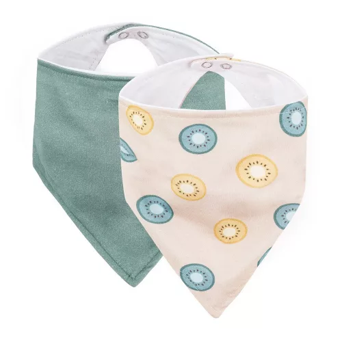 Petite&Mars Nyálkendő Luke 2 db Beige Kiwis&Misty 3hó+ - Green