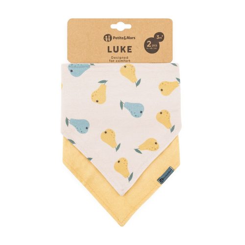 PETITE&MARS Nyálkendő Luke 2 db Beige Pears&Intense Ochre 3hó+