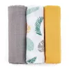 Petite&Mars Bambusz muszlin 3db-os pelenka szett, Moussy Ochre Leaves, 68 x 68 cm