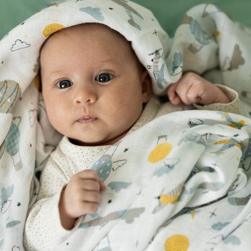 Petite&Mars Bambusz muszlin 3db-os pelenka szett Moussy Celestial Planets 68 x 68 cm