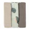 Petite&Mars Bambusz muszlin 3db-os pelenka szett Moussy Whale Song 68 x 68 cm