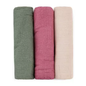   Petite&Mars Bambusz muszlin 3db-os pelenka szett Moussy Botanic Tones 68 x 68 cm