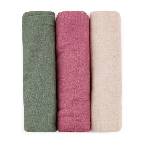 Petite&Mars Bambusz muszlin 3db-os pelenka szett Moussy Botanic Tones 68 x 68 cm