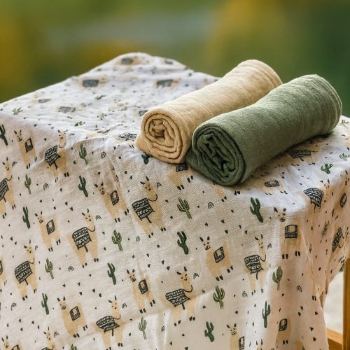 Petite&Mars Bambusz muszlin 3db-os pelenka szett Moussy Botanic Tones 68 x 68 cm