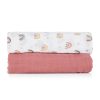 Petite&Mars Bambusz muszlin 2db-os pelenka szett, Misty Rose Rainbow, 120 x 120 cm