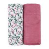 Petite&Mars Bambusz muszlin 2db-os pelenka szett Misty Pink Meadow 120 x 120 cm