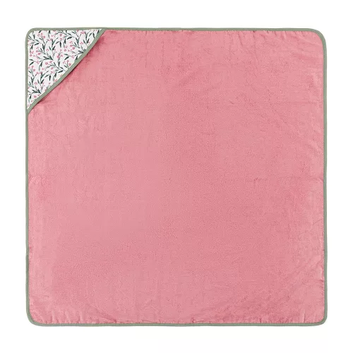 Petite&Mars Bambusz törölköző kapucnival Loulou Pink Meadow 100 x 100 cm