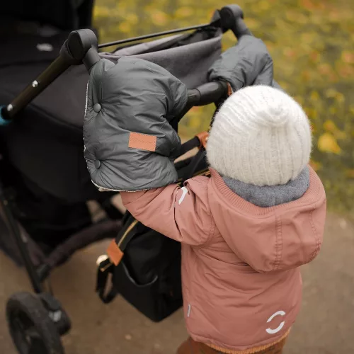 PETITE&MARS Kesztyű / Kézmelegítő babakocsira Jasie - Charcoal Grey