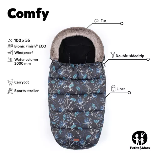 Petite&Mars Bundazsák Comfy 4in1 - Forever Black