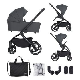 Petite&Mars Kombinált babakocsi SCOUT 2in1 Anthracite Moon