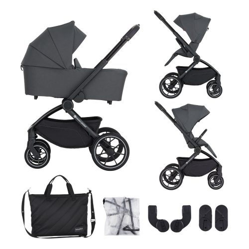 Petite&Mars Kombinált babakocsi SCOUT 2in1 Anthracite Moon