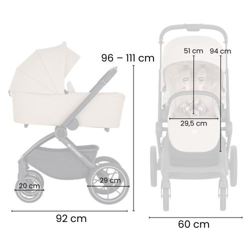 Petite&Mars Kombinált babakocsi SCOUT 2in1 Anthracite Moon