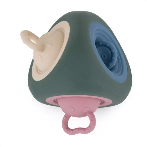 Petite&Mars Szilikon játék Pop Up Triangle Misty Green 10hó+