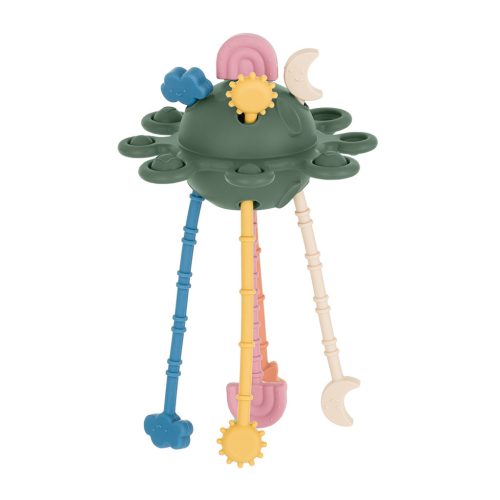 Petite&Mars Szilikon érzékszervi játék, Crazy Planet, Misty Green, 10 hó+