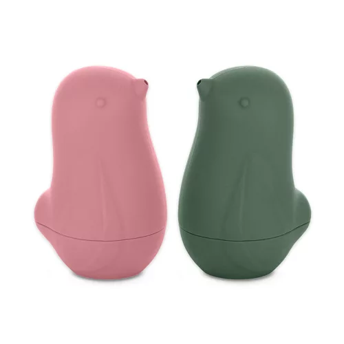 Petite&Mars Szilikon fürdőjáték, Love birds, Rose - Green, 6 hó+
