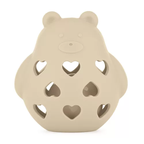 Petite&Mars Szilikon játék csörgővel Bear Basil Desert Sand 0m+