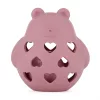 Petite&Mars Szilikon játék csörgővel Bear Basil Dusty Rose 0m+