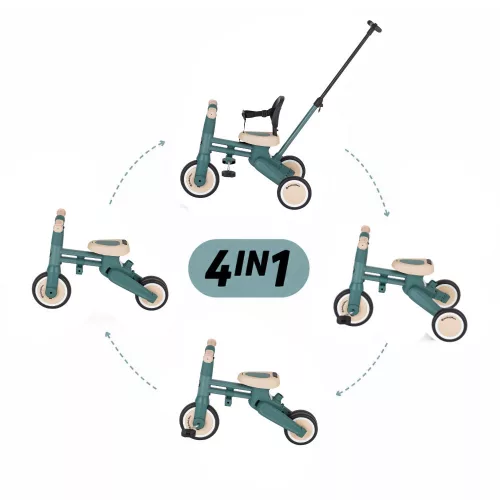 PETITE&MARS Multifunkciós tricikli 4in1 Drift - Misty Green