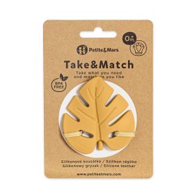   Petite&Mars Szilikon rágóka, Take&Match, Intense Ochre, 0 hó+