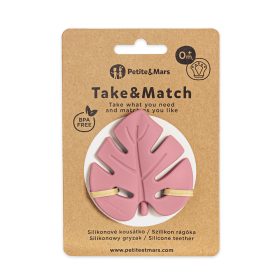   Petite&Mars Szilikon rágóka, Take&Match, Dusty Rose, 0 hó+