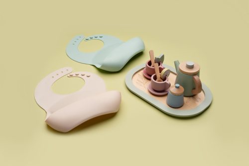 Petite&Mars Szilikon előke, Sam, Green