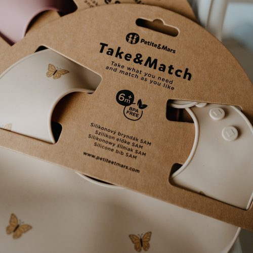 Petite&Mars Szilikon előke, Take&Match, 6 hó+, Desert Sand