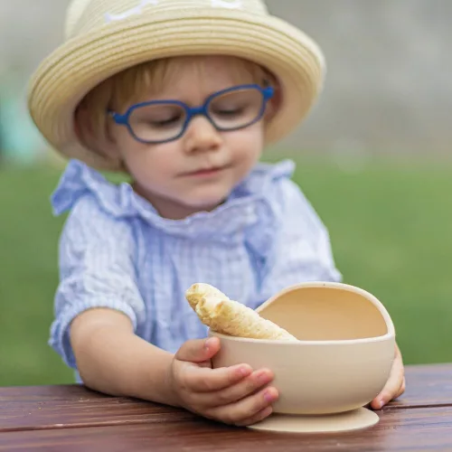 Petite&Mars Szilikon tál tapadókoronggal Take&Match Bitter Cocoa 6m+