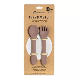   Petite&Mars Szilikon evőeszközök Take&Match Velvet Latte 6m+