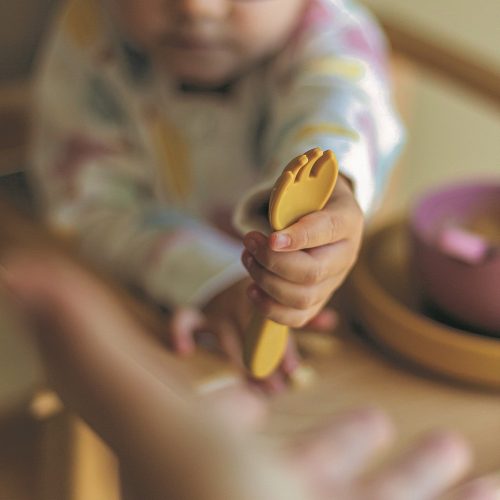 Petite&Mars Szilikon evőeszközök, TAKE&MATCH, Intense Ochre, 6 hó+