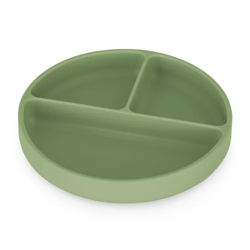 Petite&Mars Szilikon osztott tányér, kerek Take&Match Sweet Pea 6m+