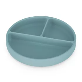   Petite&Mars Szilikon osztott tányér, kerek Take&Match Frosted Sky 6m+