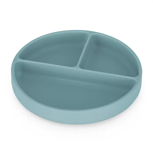 Petite&Mars Szilikon osztott tányér, kerek Take&Match Frosted Sky 6m+