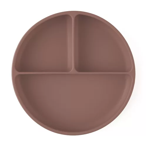 Petite&Mars Szilikon osztott tányér, kerek Take&Match Velvet Latte 6m+