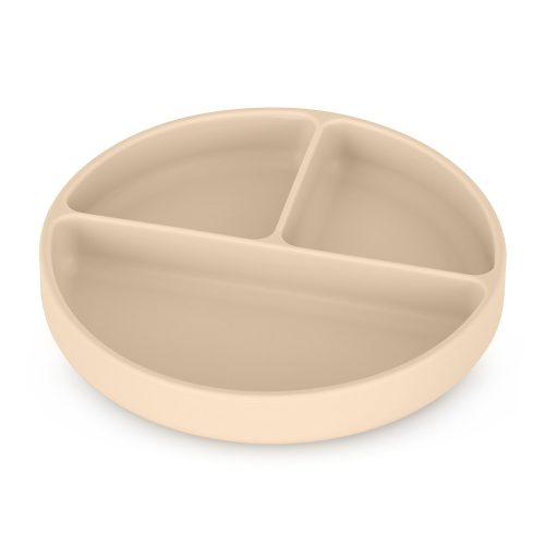 Petite&Mars Szilikon osztott kerek tányér, Take&Match, Desert Sand, 6 hó+