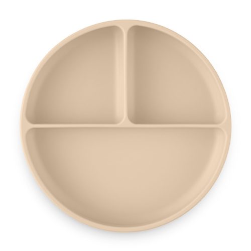 Petite&Mars Szilikon osztott kerek tányér, Take&Match, Desert Sand, 6 hó+
