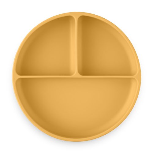 Petite&Mars Szilikon osztott kerek tányér, Take&Match, Intense Ochre, 6 hó+