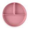 Petite&Mars Szilikon osztott kerek tányér, Take&Match, Dusty Rose, 6 hó+