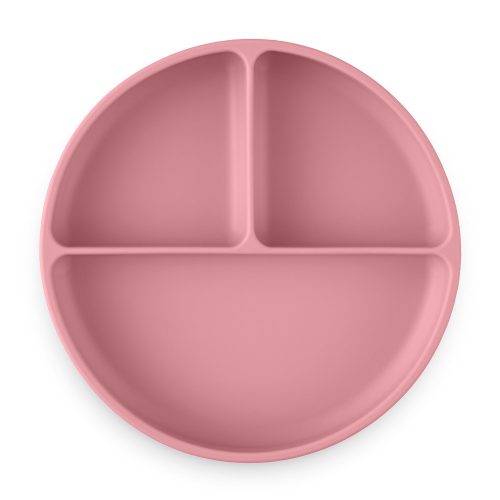 Petite&Mars Szilikon osztott kerek tányér, Take&Match, Dusty Rose, 6 hó+
