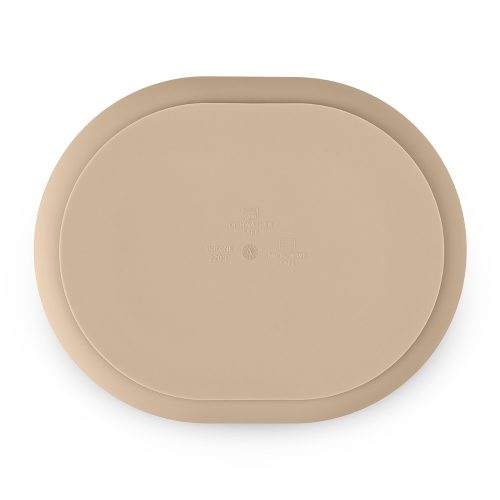 Petite&Mars Szilikon osztott ovális tányér, Take&Match, Desert Sand, 6 hó+