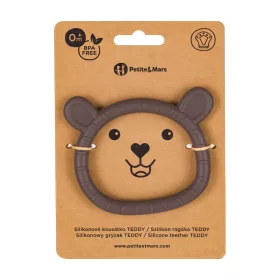 PETITE&MARS Szilikon rágóka Teddy Bitter Cocoa 0m+