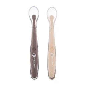   PETITE&MARS Szilikon kanálkák tokkal 2 db-os készlet Take&Match Sand - Cocoa 6m+