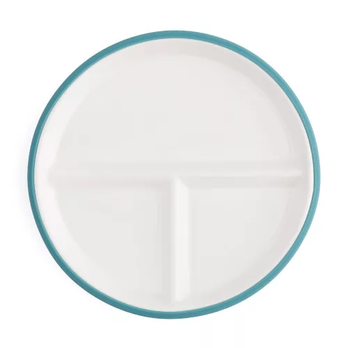 PETITE&MARS Kerámia tányér szilikon borítással - Teal Blue