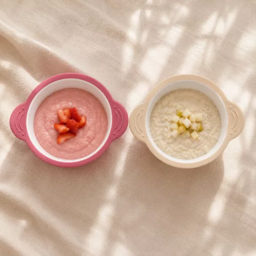 PETITE&MARS Kerámia tálka szilikon borítással - Candy Pink
