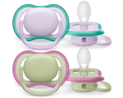 Avent SCF085/24, 2 darab lila, lányos játszócumi, ultra air neutral, 0-6 hó
