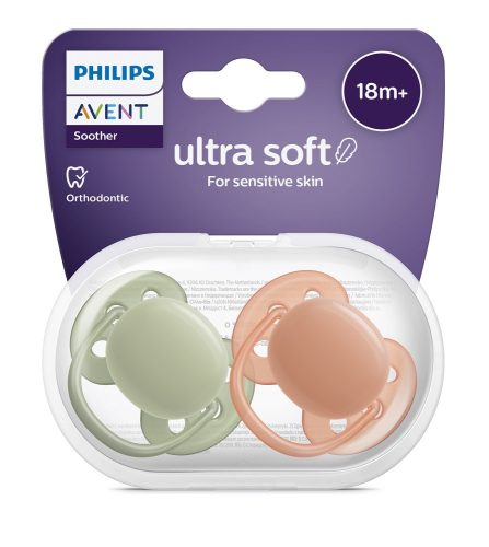 Philips Avent Játszócumi, Ultrasoft Premium, neutral, 18 hó+, 2 db