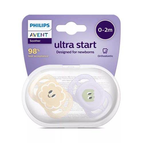 Philips AVENT SCF075/03 Játszócumi ultra start mintás 0-2hó 2 db - lányos