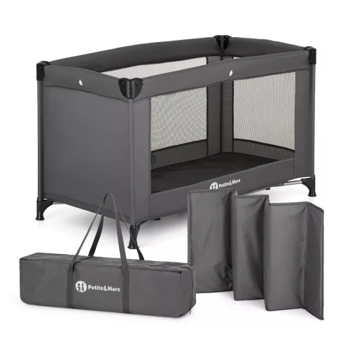 Petite&Mars Utazóágy Koot - Lite Dark Grey