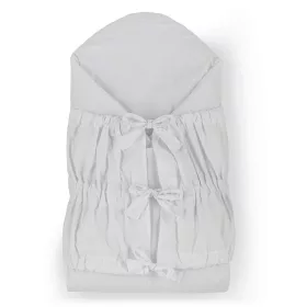   Petite&Mars Megkötős pólya, Nurse tömör kókusz betéttel, Light Grey, 75x75 cm